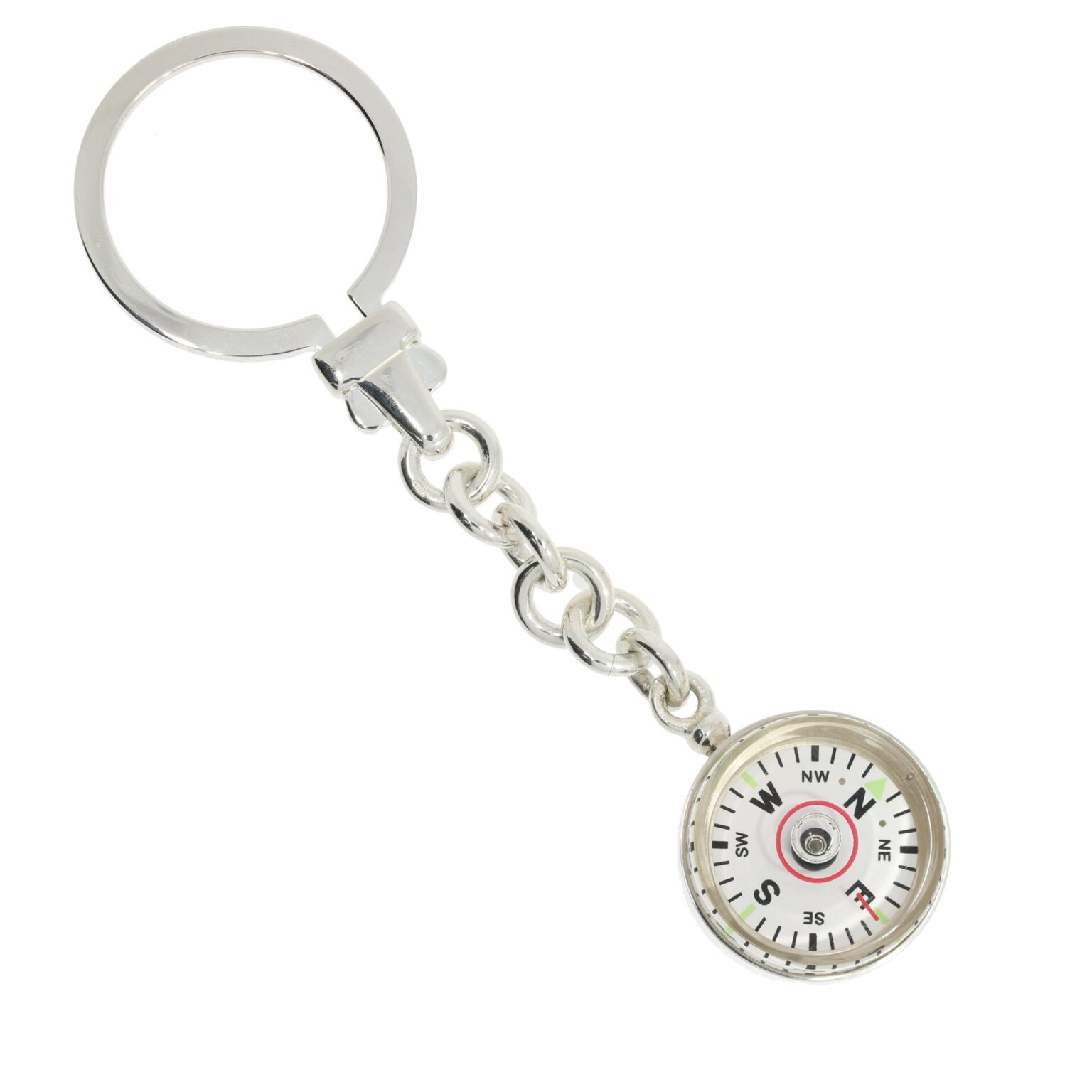Silver keyring compass