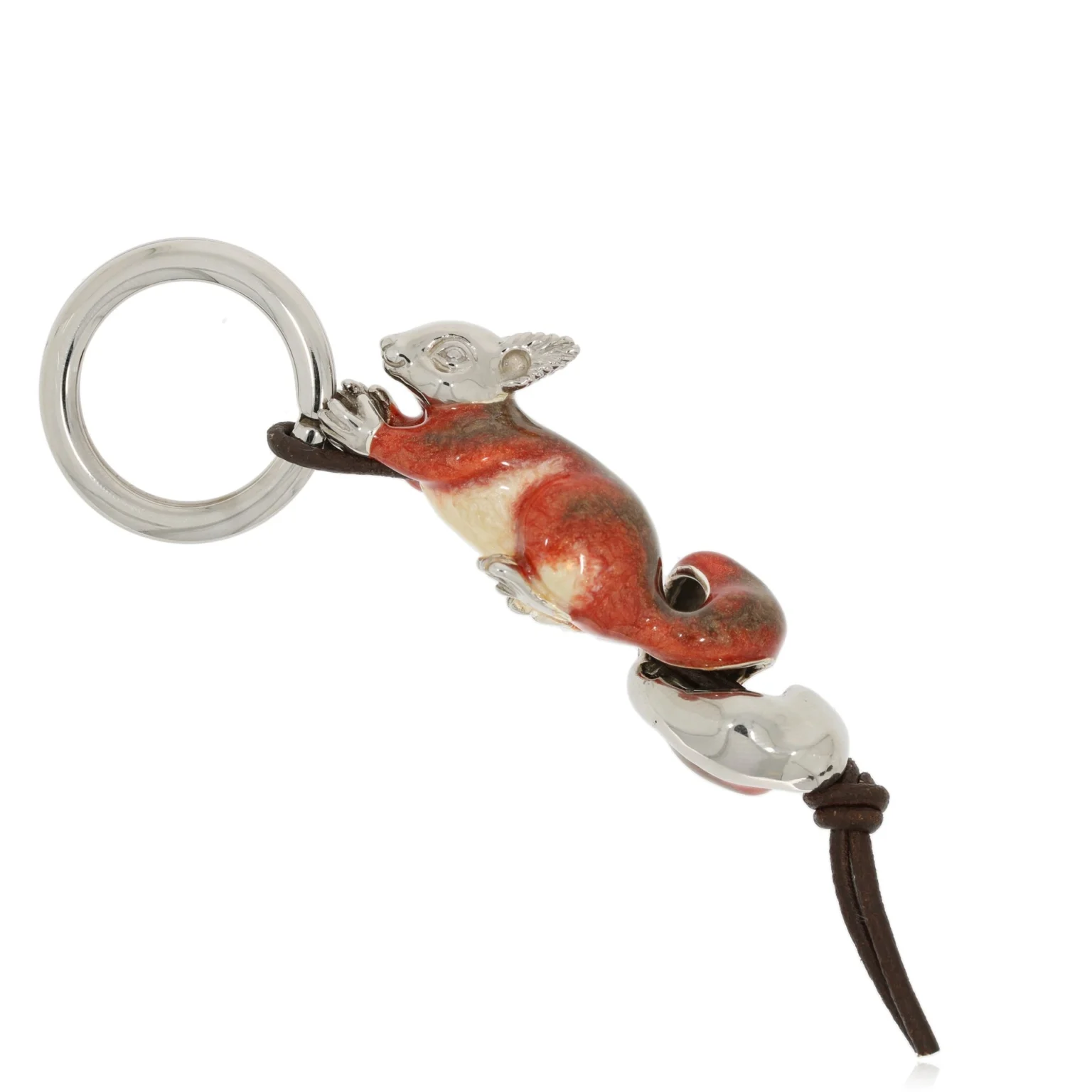 Silver keyring with squirrel