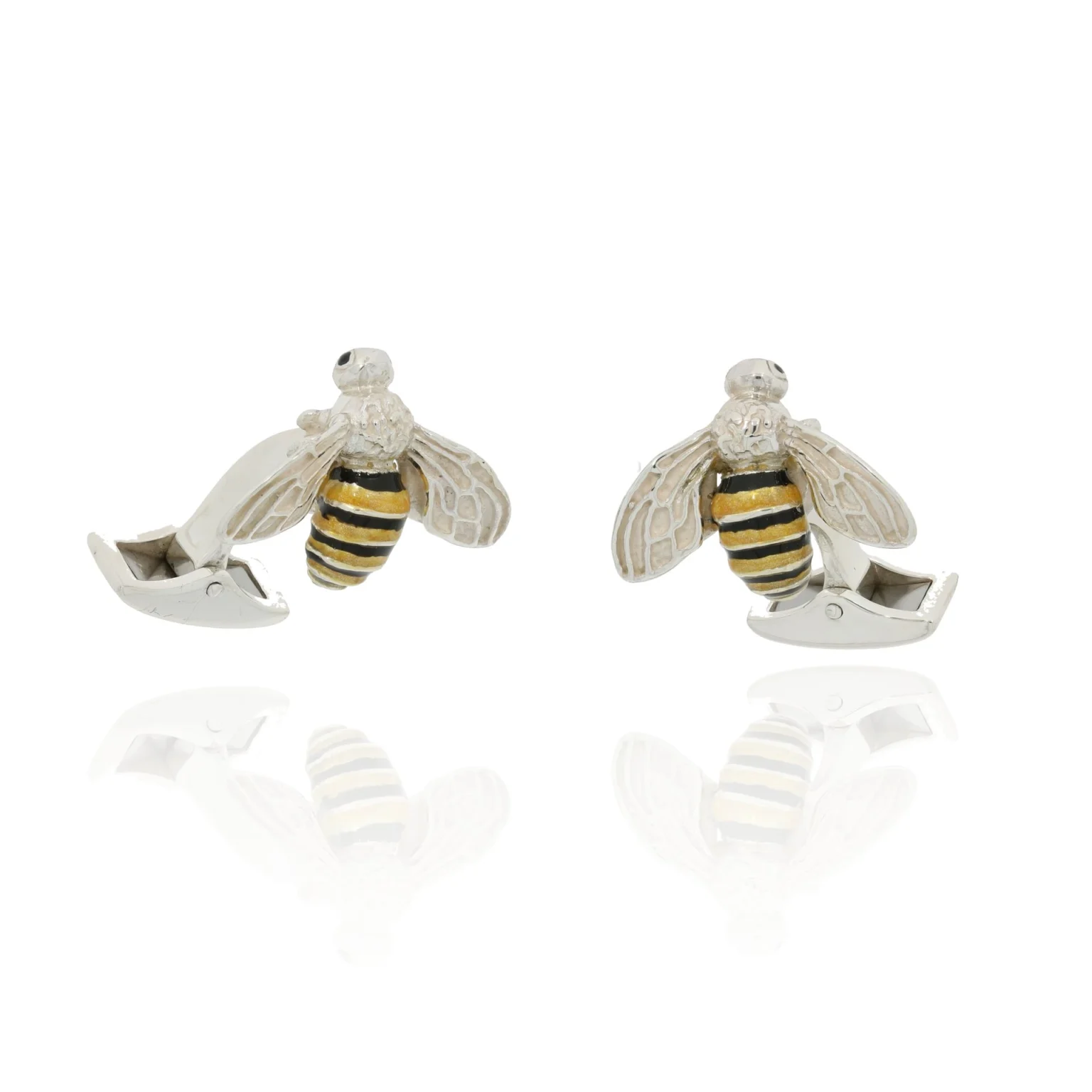 Silver cuff links bees
