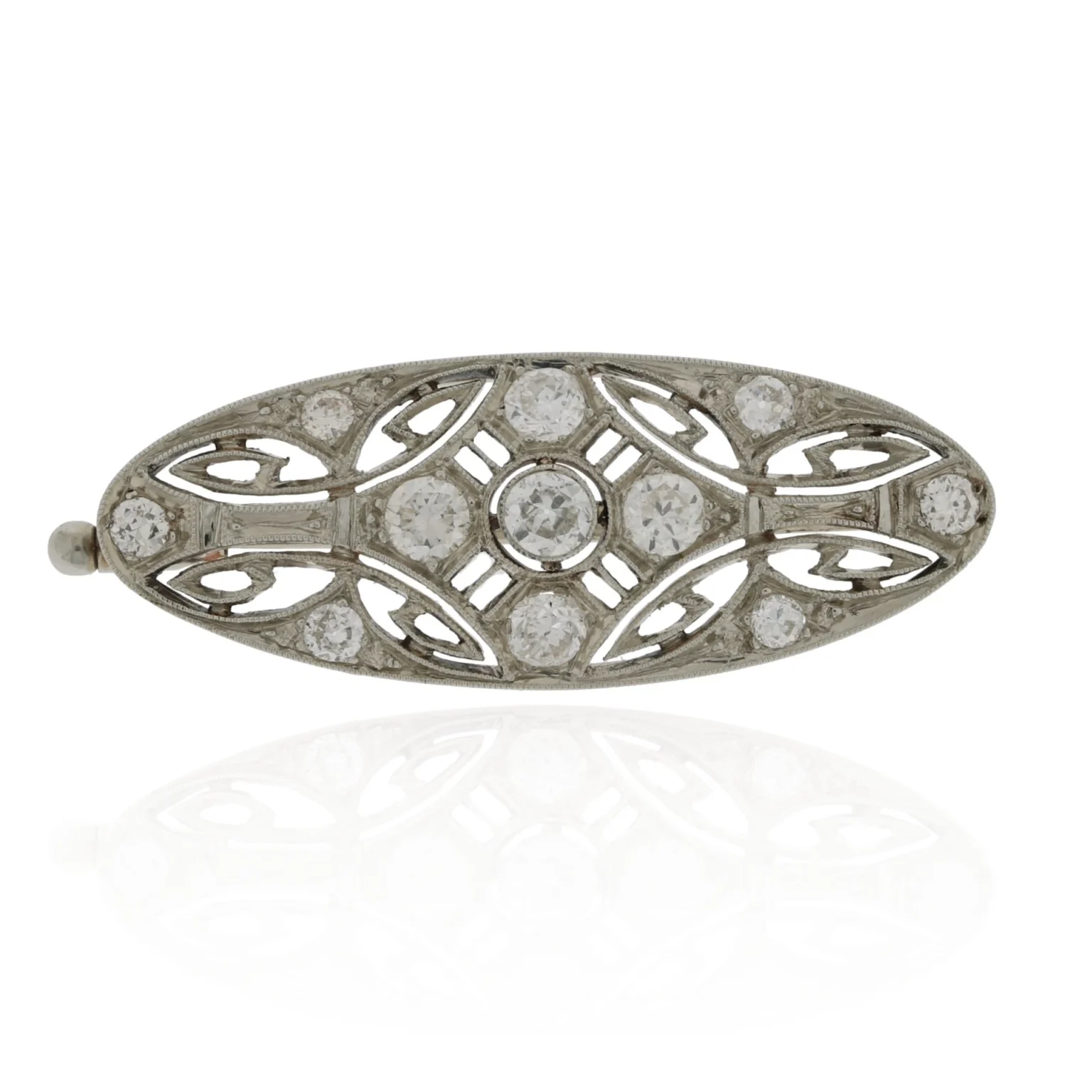 Oval art deco brooch