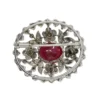 Oval vintage ruby brooch
