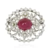 Oval vintage ruby brooch