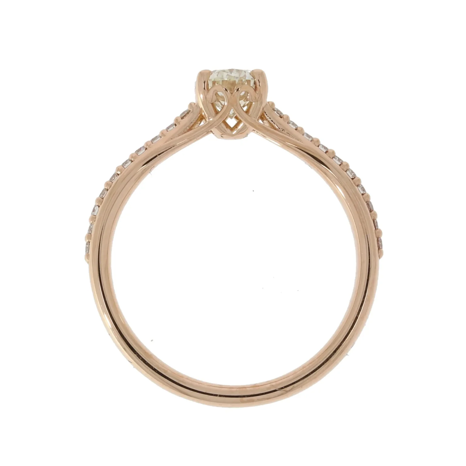 Oval diamond ring in rose gold - Image 2