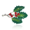 Brooch holly 3 leafes