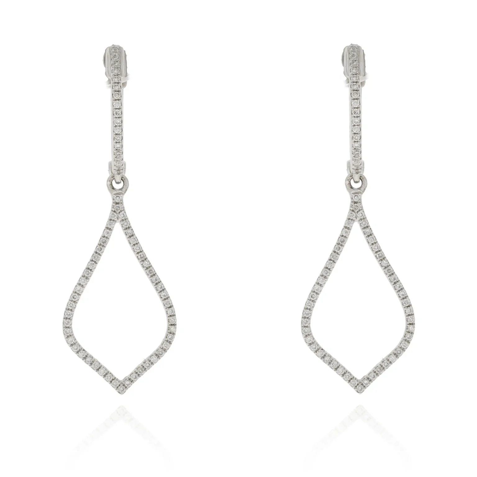 Diamond earrings creols pear shape