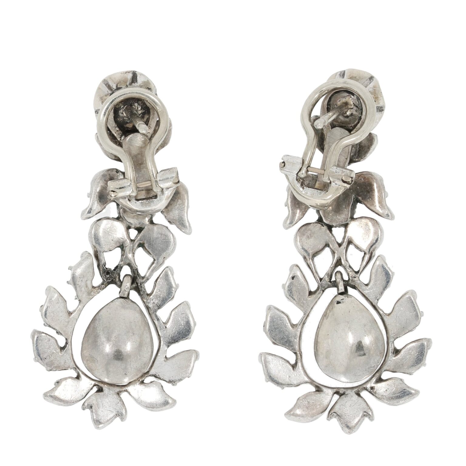 Antique diamond earrings with rose cut diamonds - Image 2