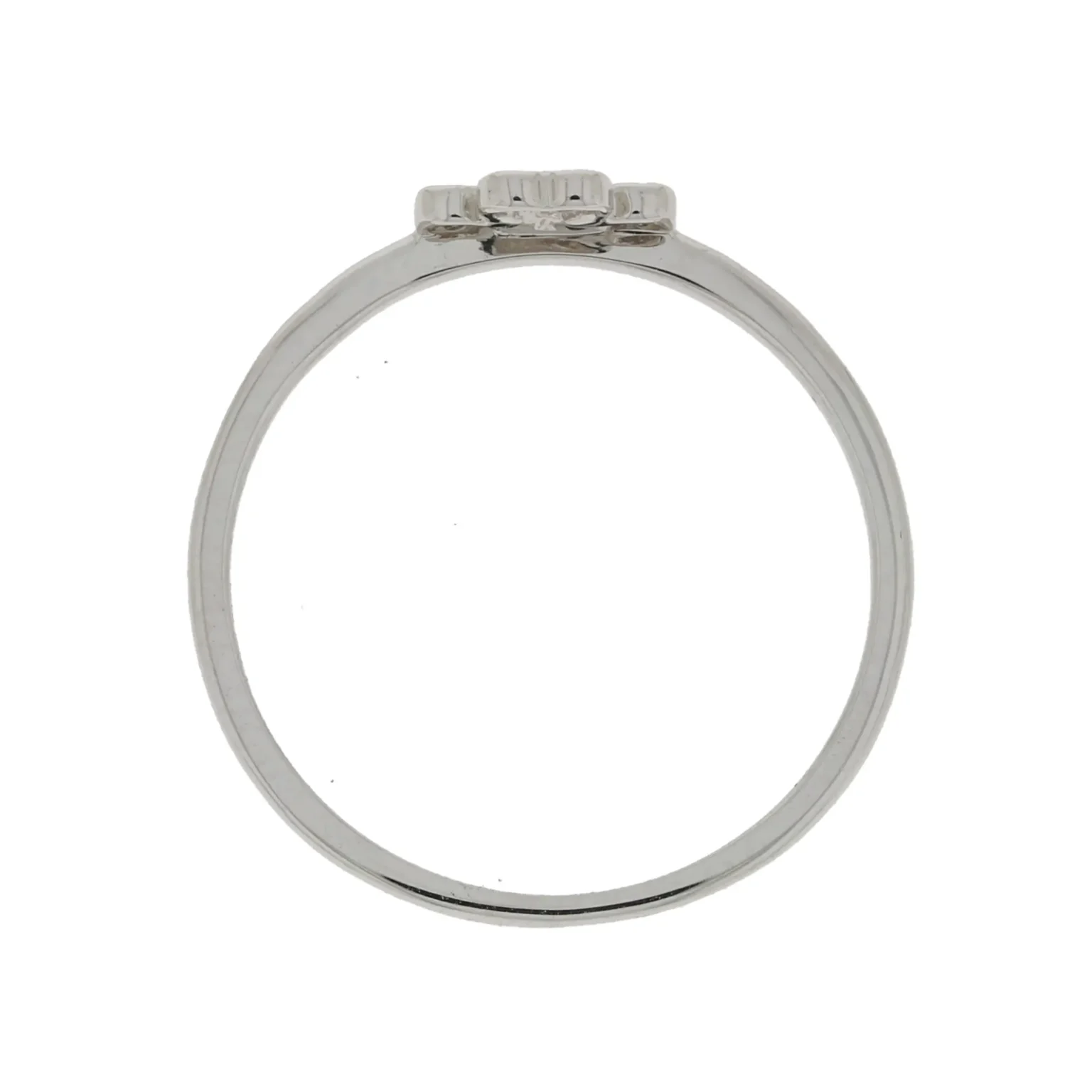 Four-leaf clower ring in white gold - Image 2