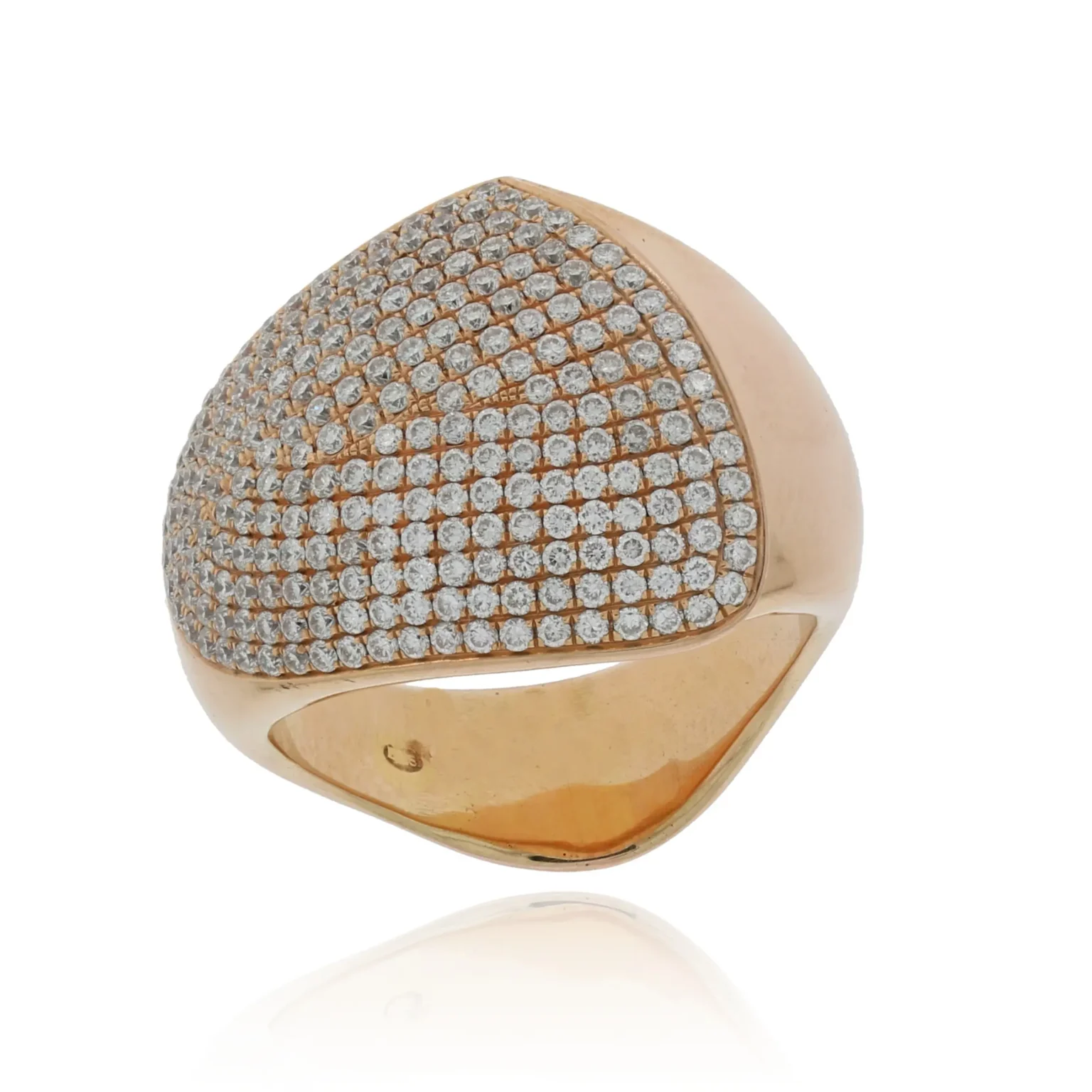 Diamond pave ring in rose gold