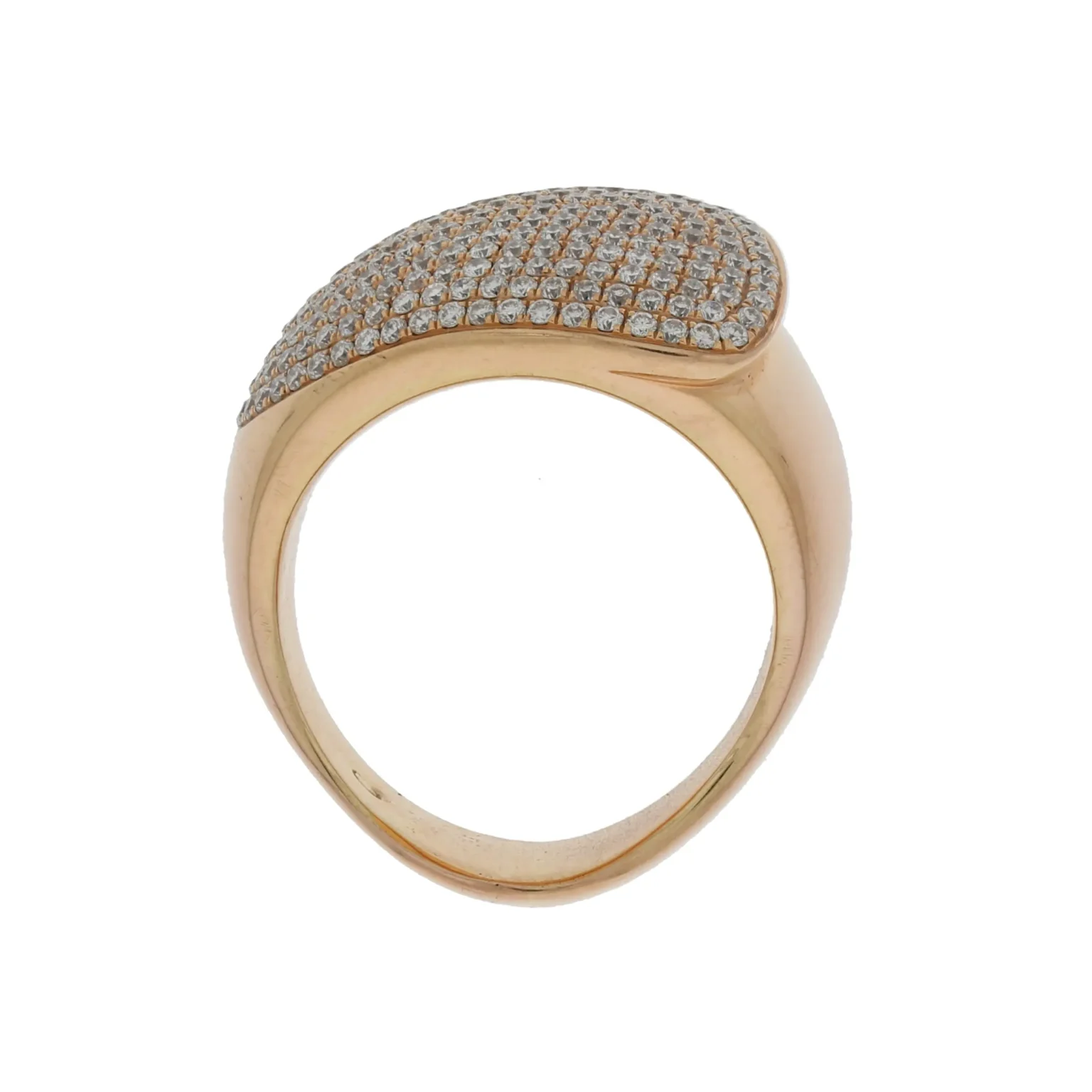 Diamond pave ring in rose gold - Image 2