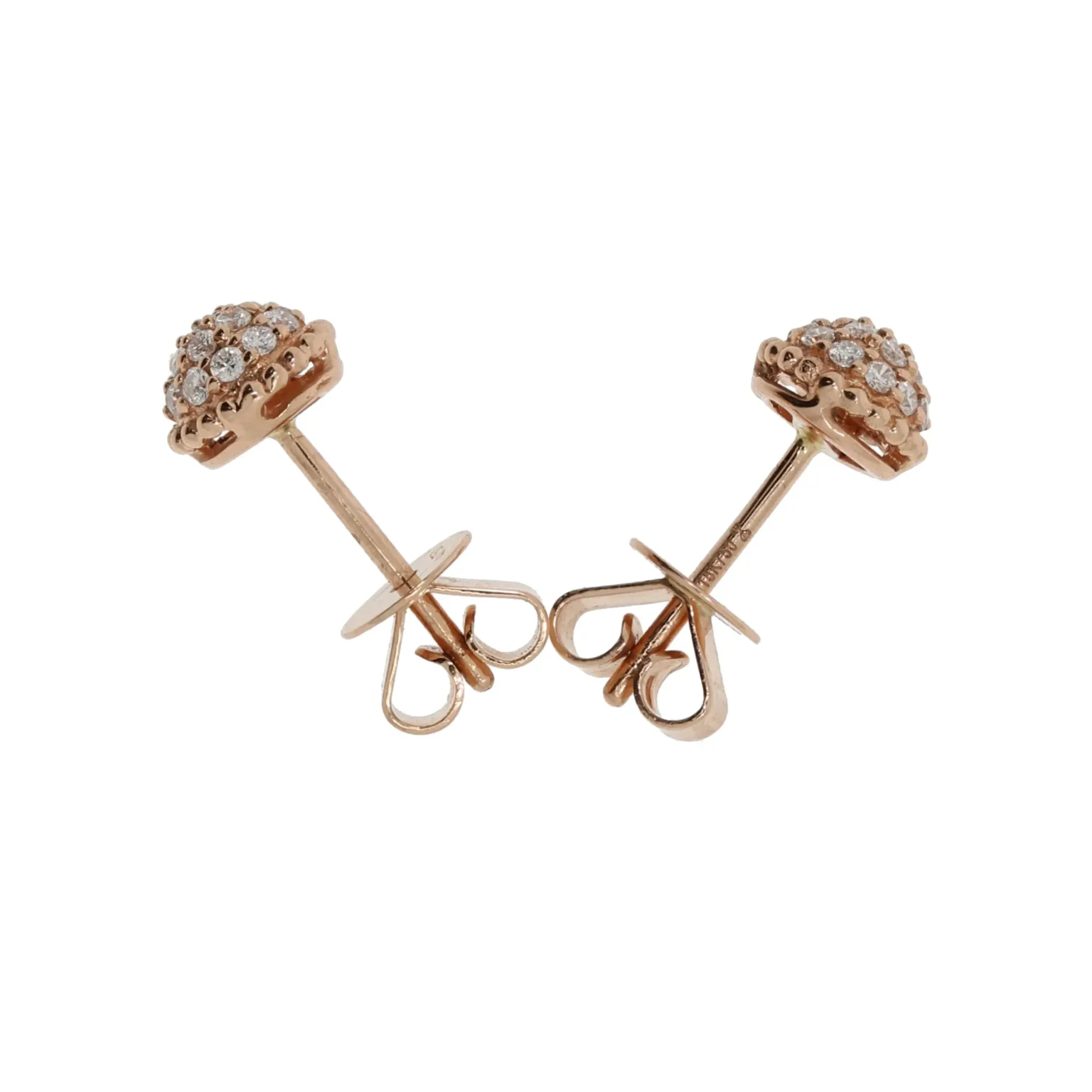 Round diamond pave ear studs - Image 2