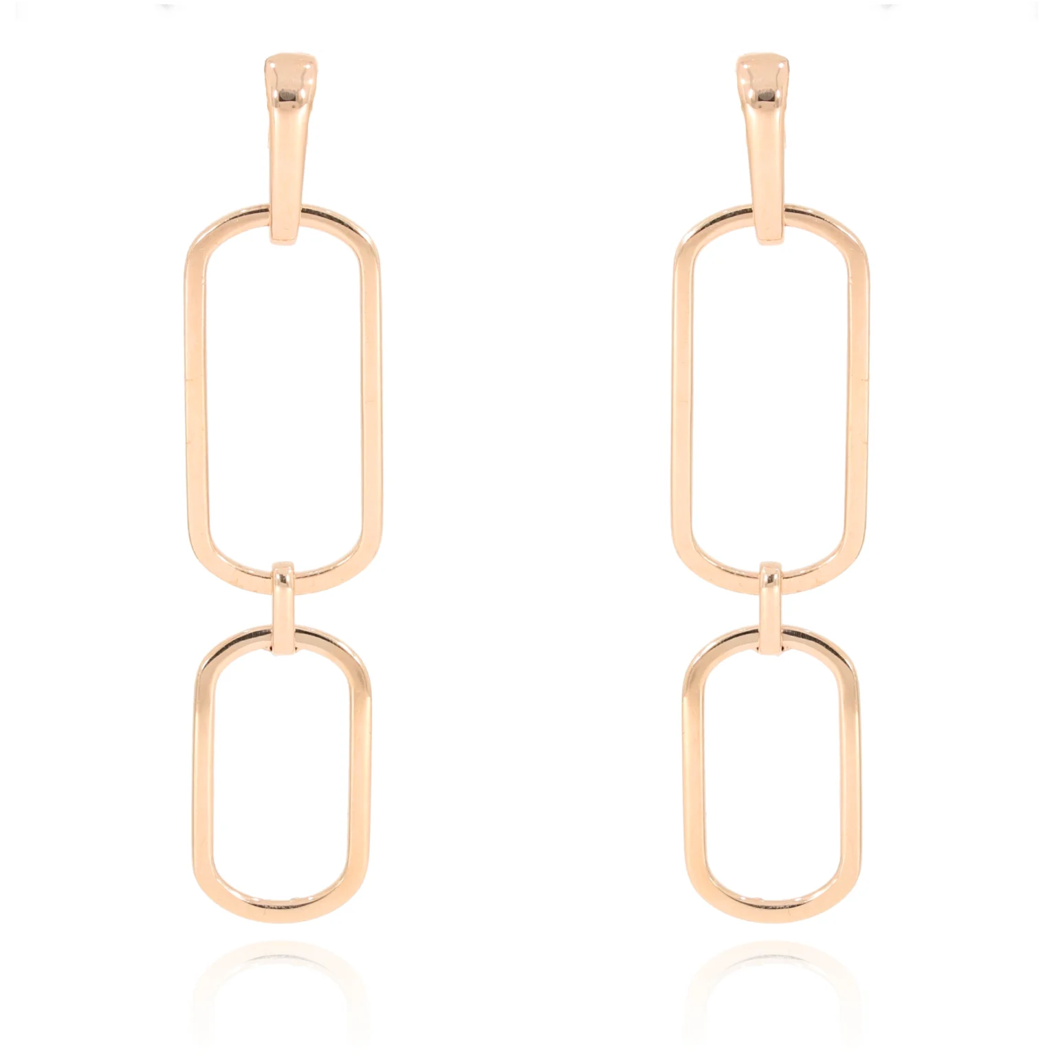 Rose gold pendant earrings