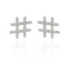 Diamond hashtag earrigns