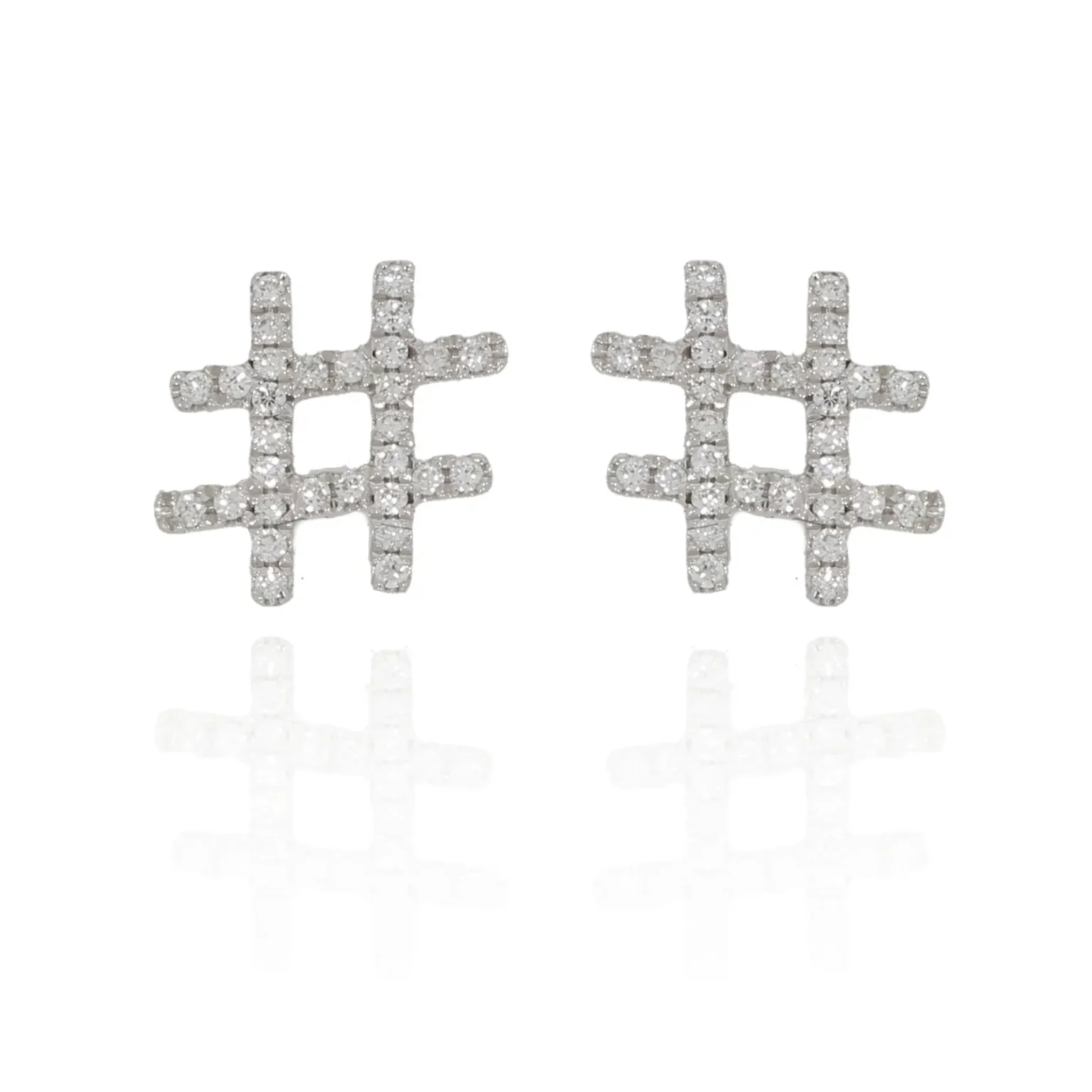 Diamond hashtag earrigns