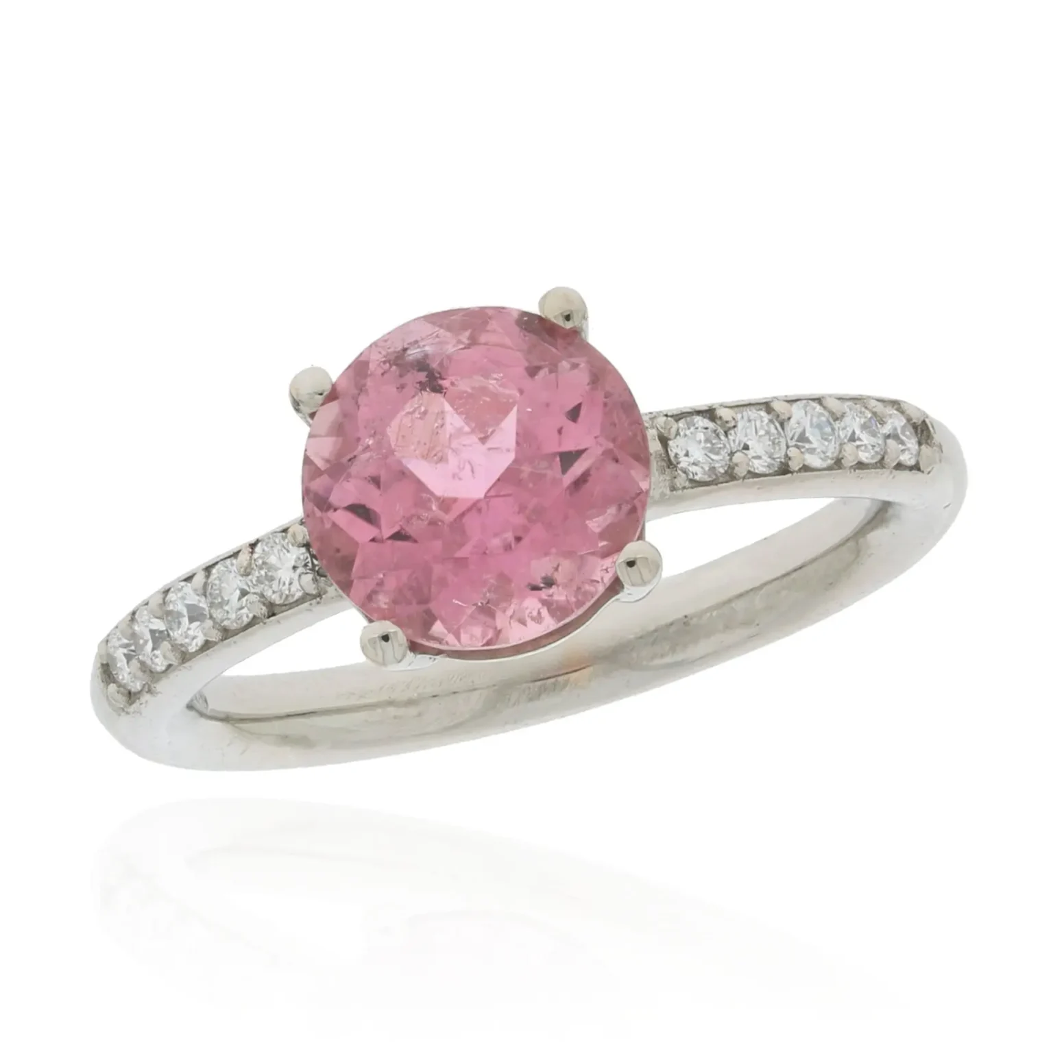 Morganitring rund mit Diamanten