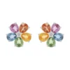 Multi colour sapphire blossom earrings