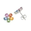 Multi colour sapphire blossom earrings