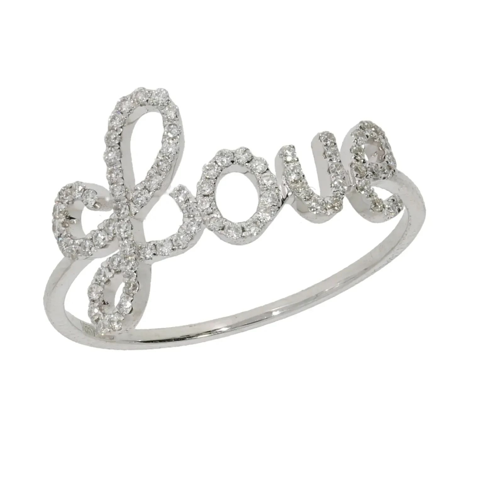 Love ring in 750f white gold