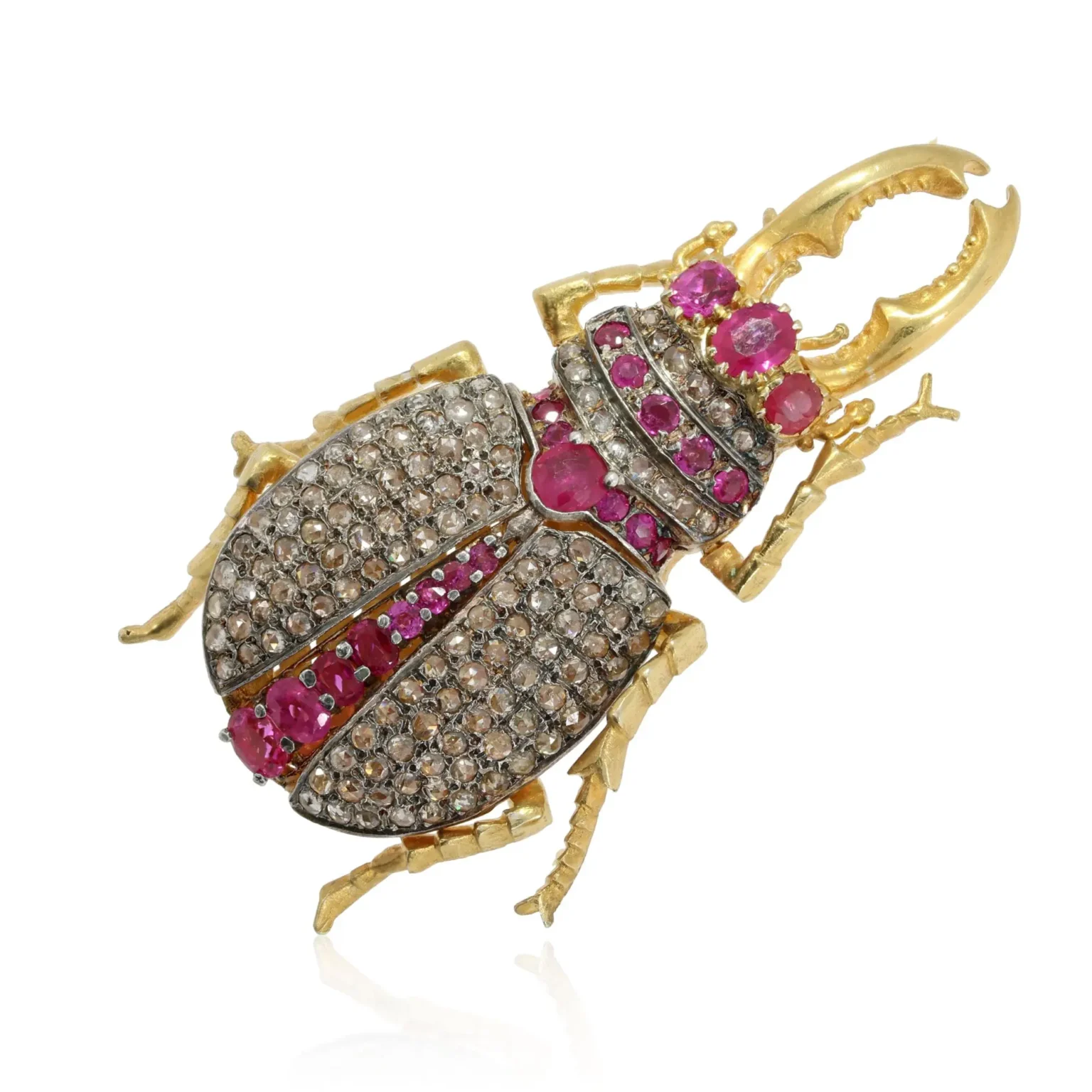 Vintage stag beetle brooch