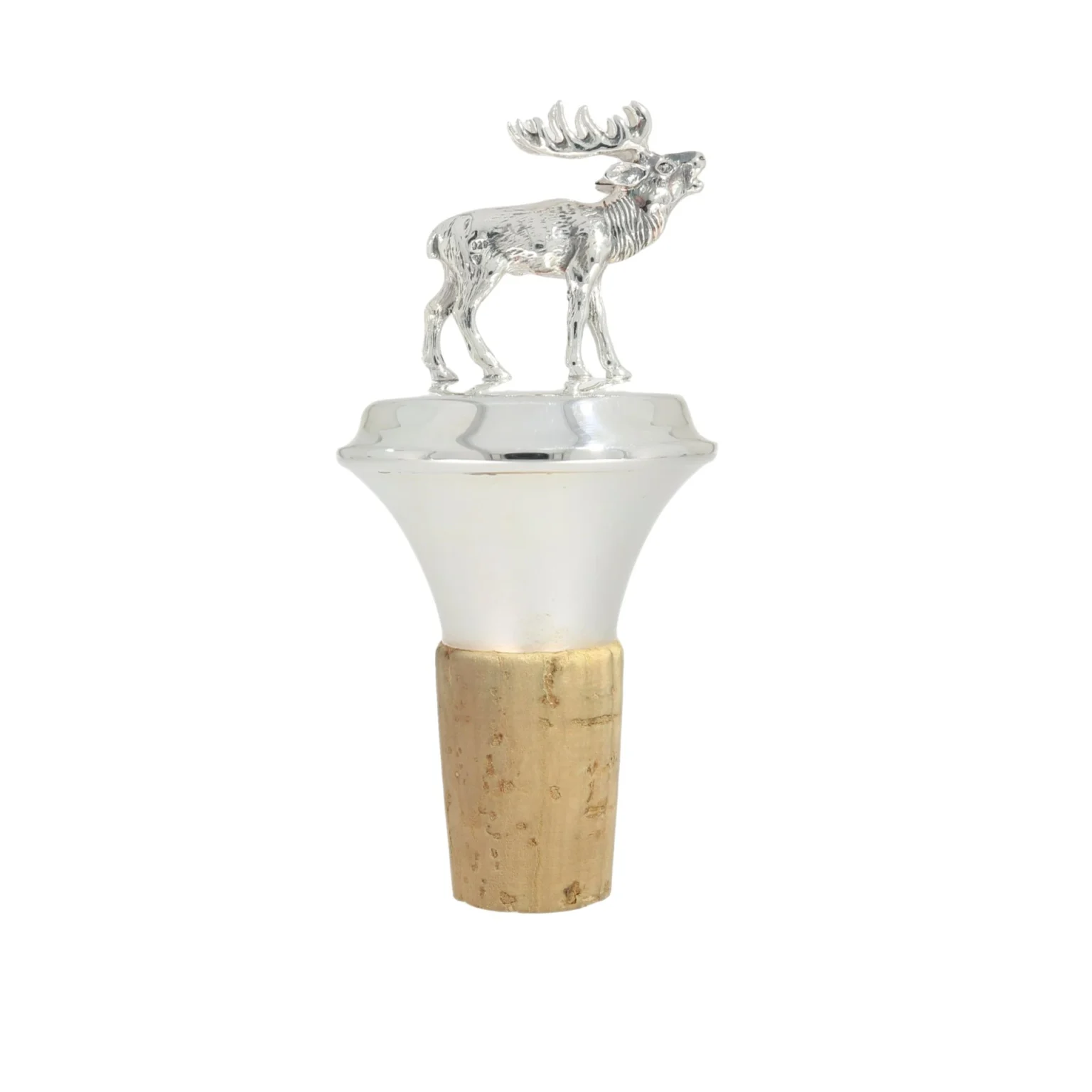 Sterling silver wine stopper with small stag