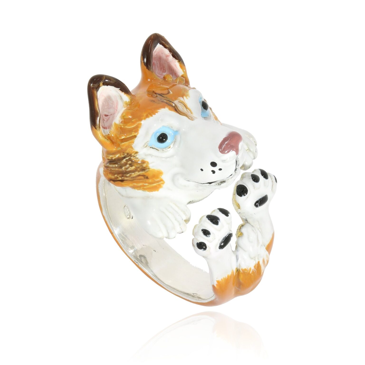 Silver ring husky brown
