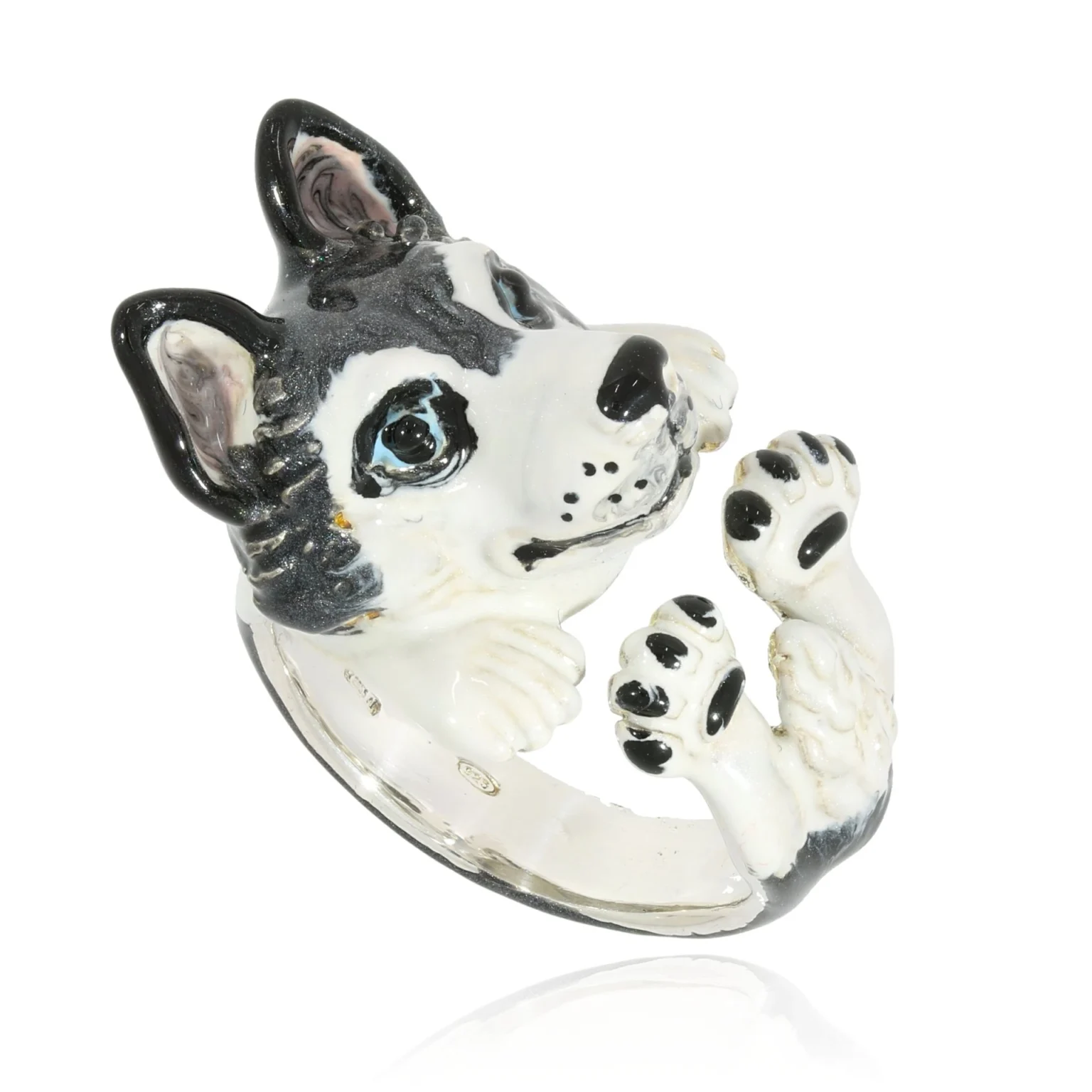 Silver ring husky gray