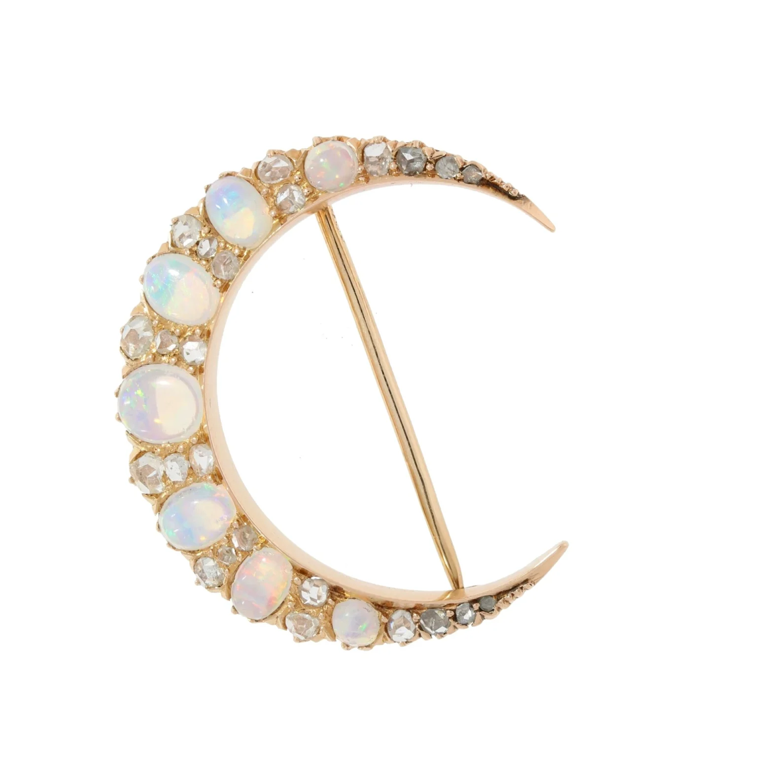 Vintage opal and diamond brooch