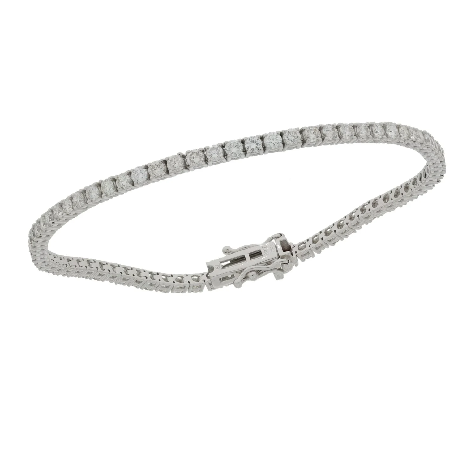 Tennis bracelet in white gold 2,48 cts