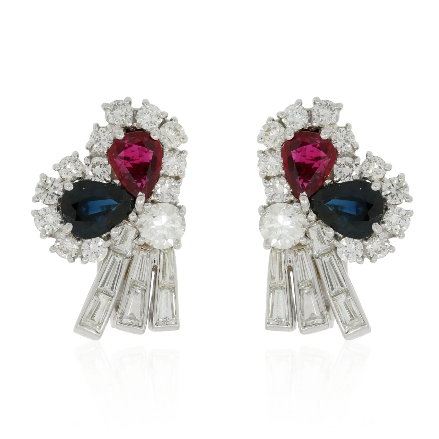 Vintage sapphire and ruby earrings