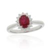 Ovaler Rubin Diamant Ring