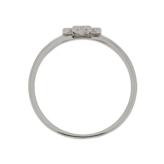 Four-leaf clower ring in white gold
