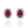 Ruby and diamond halo earrings