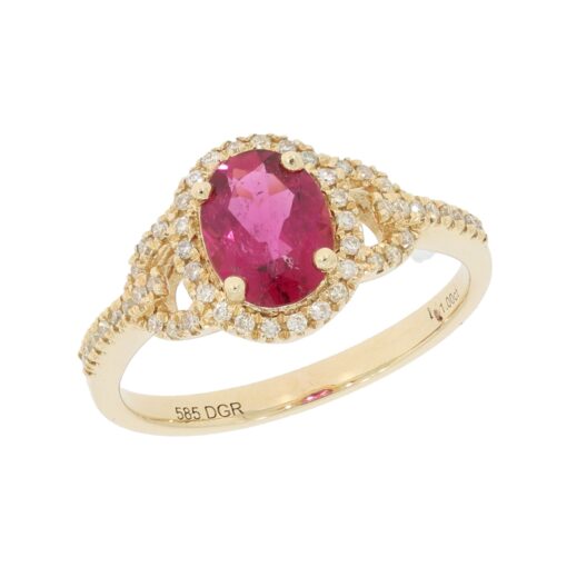 Rubellit Diamant Ring