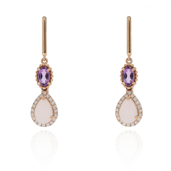 Amethyst und Rosenquarz Ohrringe