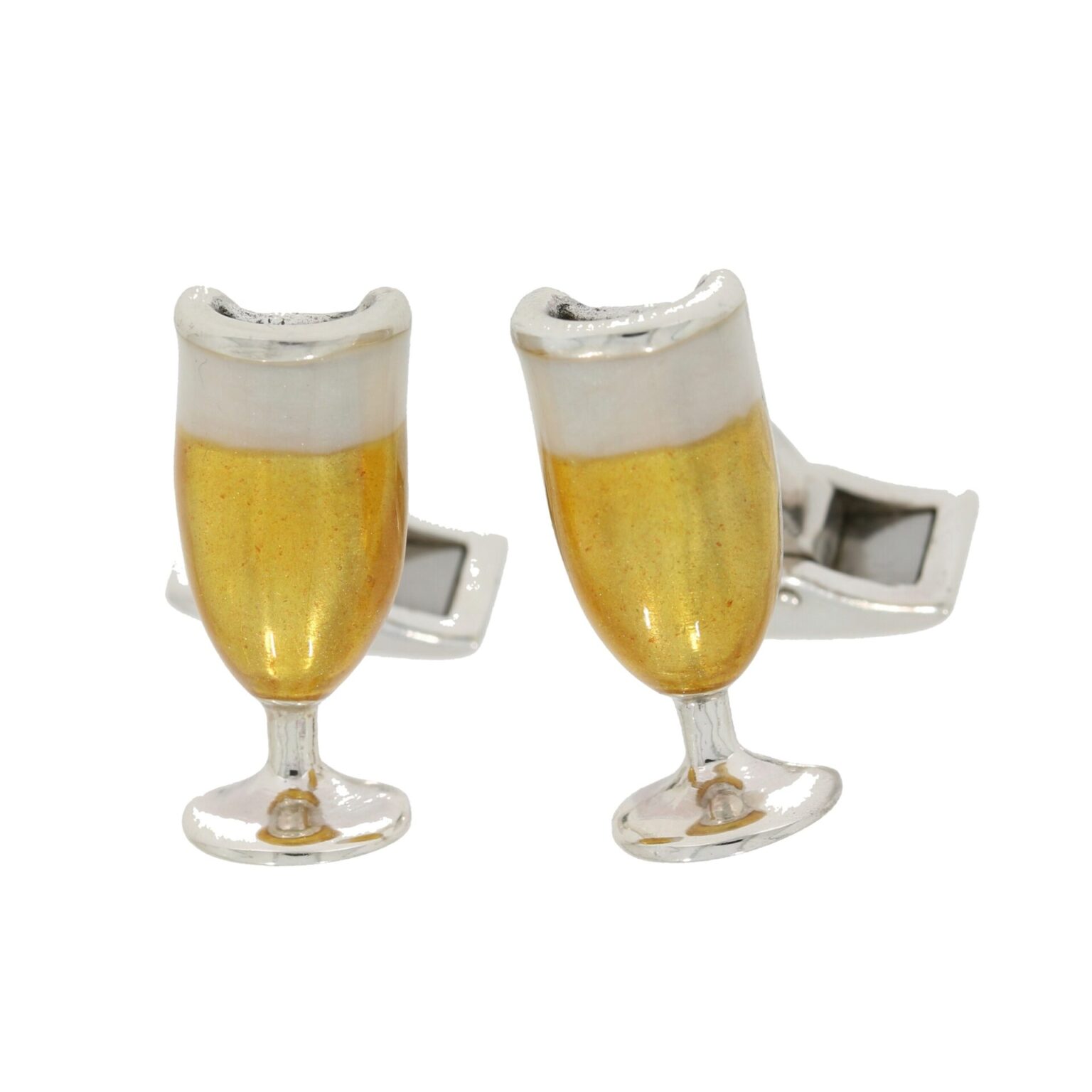 Silbermanschettenknöpfe Bierglas