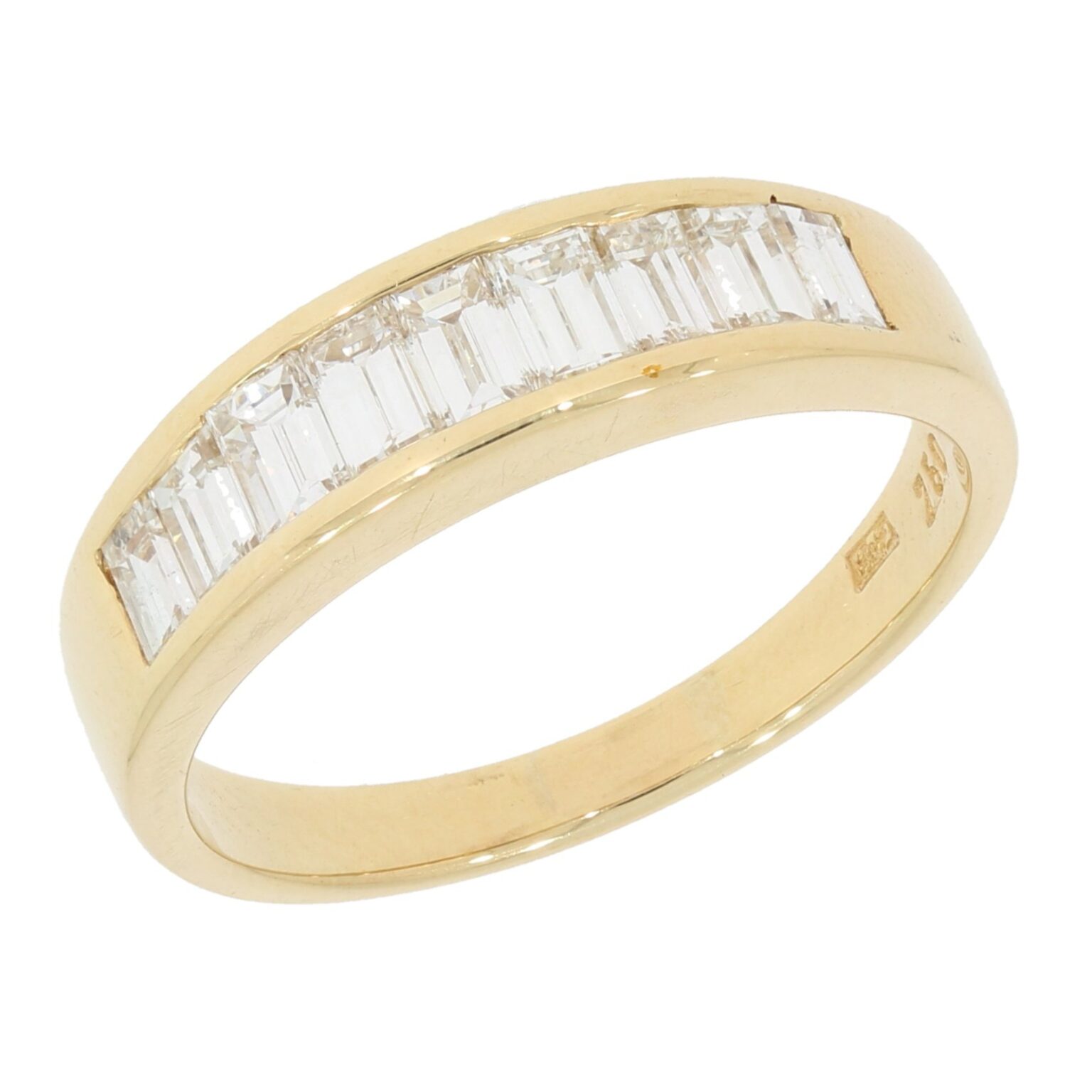 Baguette Diamantring halb ausgefasst