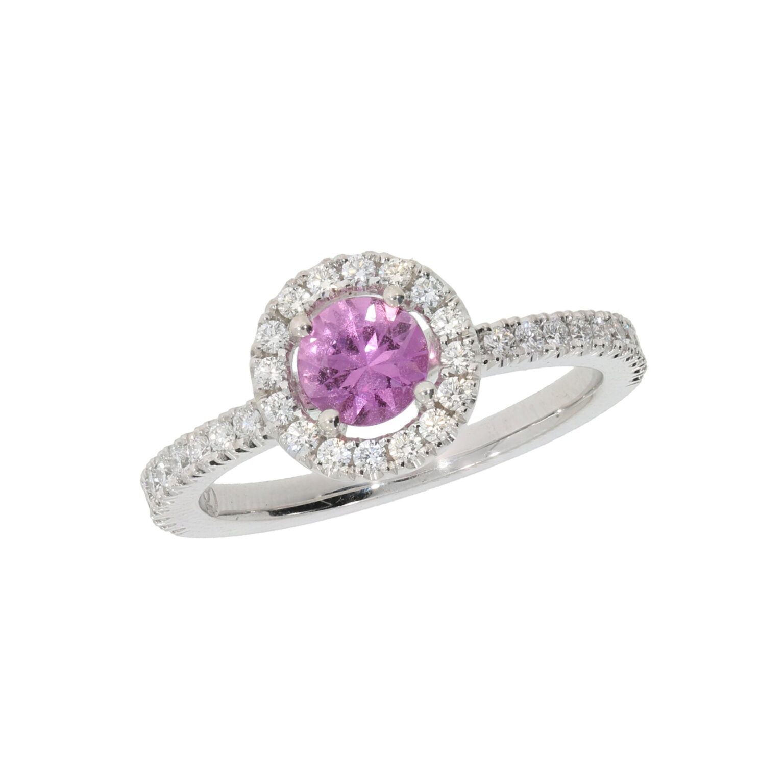 Pinker Saphir Solitär