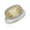 Yellow sapphire ring with diamonds
