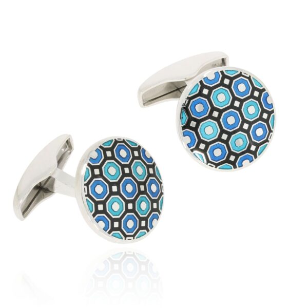 Silver cufflinks blue