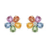 Bunte Saphir Blumenohrstecker