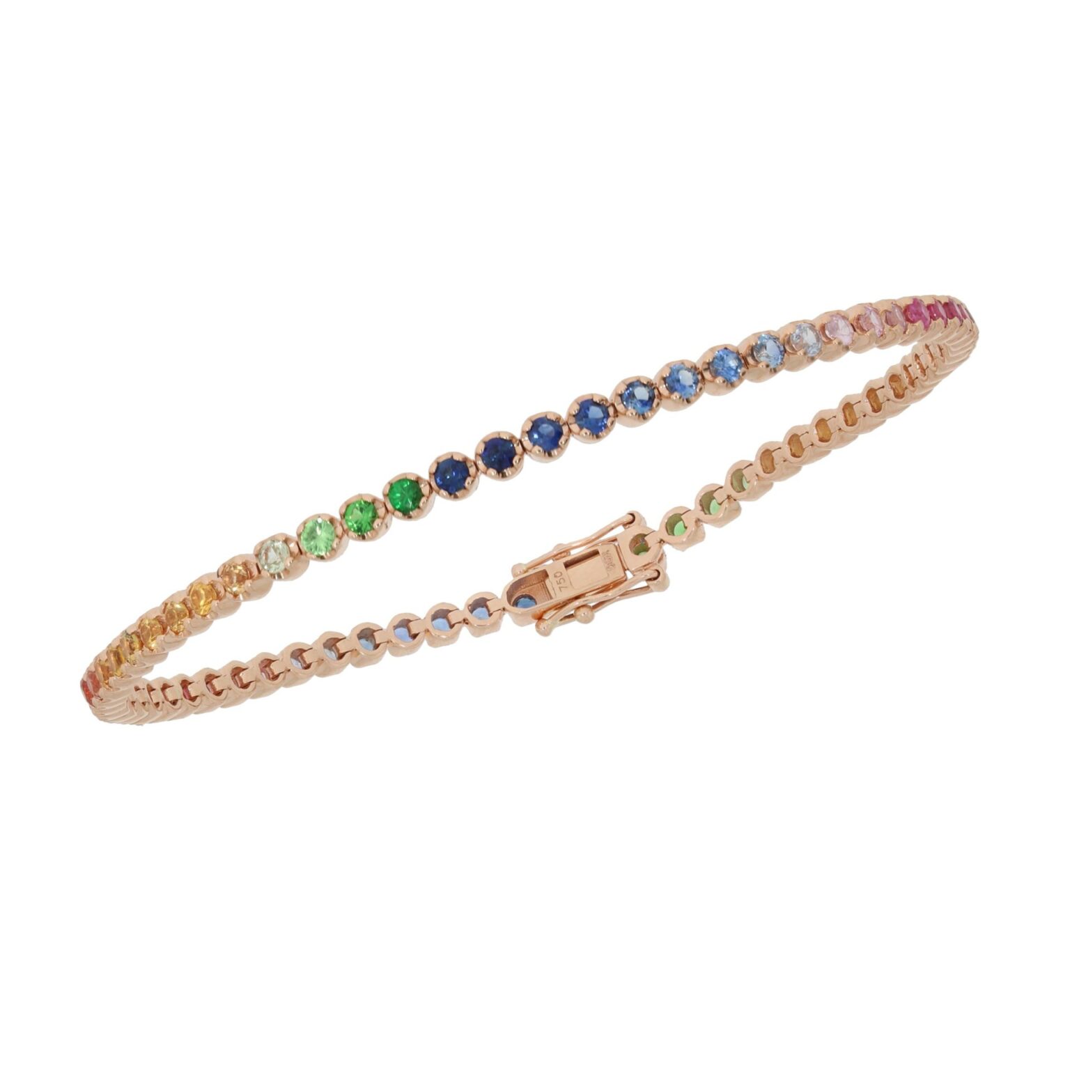 Tennisarmband in Roségold Regenbogen 2